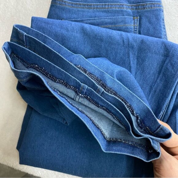 Women’s Med Wash Blue Denim High Rise Wide Leg Pull On Jeans 28 - Picture 6 of 14
